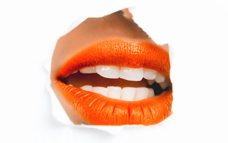 orange lipstick